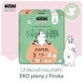 MUUMI Baby 3 Midi 5-8 kg (150 ks), mesačné balenie eko plienok