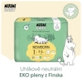 MUUMI Baby 1 Newborn 2-5 kg (75 ks), mesačné balenie eko plienok