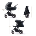 KINDERKRAFT SELECT Kočík kombinovaný 3v1 Prime 2 Venezian Black, Premium