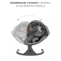 KINDERKRAFT Lehátko pohupujúce s melódiou 2v1 Lumi, do 9 kg, Premium Dark Grey