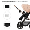 KINDERKRAFT Kočík kombinovaný Moov 2 3v1 Sand Beige - penové kolesá