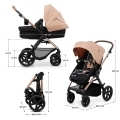 KINDERKRAFT Kočík kombinovaný Moov 2 3v1 Sand Beige - penové kolesá