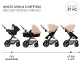 KINDERKRAFT Kočík kombinovaný Moov 2 3v1 Sand Beige - penové kolesá