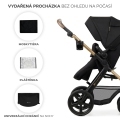 KINDERKRAFT Kočík kombinovaný Moov 2 3v1 Pure Black - penové kolesá