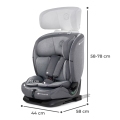 KINDERKRAFT Autosedačka Oneto3 i-Size 76-150cm + Isofix Cool grey