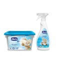 CHICCO Kapsuly pracie gélové Sensitive 16 ks + Odstraňovač škvŕn Sensitive 500 ml