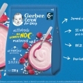 GERBER Kaša mliečna cereal malinová Dobrú noc 230 g