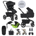 EASYWALKER Kočík kombinovaný Jimmey Pepper Black XXL RWS + KIDDY Evoluna i-size 2 + základňa