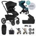 EASYWALKER Kočík kombinovaný Jimmey Pepper Black XXL AIR + RWS + Jackey Teal Green