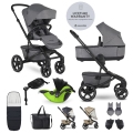 EASYWALKER Kočík kombinovaný Jimmey Iris Grey XXL RWS + KIDDY Evoluna i-size 2 + základňa