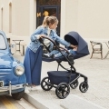 EASYWALKER Kočík kombinovaný Jimmey 2v1 Indigo Blue LITE AIR + KIDDY Evoluna i-size 2 + základňa