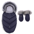 COTTONMOOSE Set fusak a rukavice na kočík Moose Yukon Blue