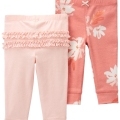 CARTER'S Tepláky/legíny Pink Floral dievča 2ks 24m/ veľ. 92