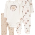 CARTER'S Set 3dielny overal, body dl. rukáv, polodupačky Ivory Lion chlapec 6m/ veľ. 68