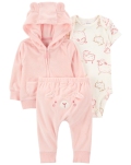 CARTER'S Set 3dielny mikina, body kr. rukáv, tepláky Pink Sheep dievča 6m/ veľ. 68