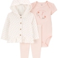 CARTER'S Set 3dielny mikina, body kr. rukáv, legíny Pink Floral dievča MFL 12m/ veľ. 80