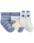 CARTER'S Ponožky Blue Panda Stripe chlapec LBB 3 ks 12-24m