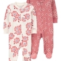 CARTER'S Overal na zips Sleep&Play Pink/Ivory Floral dievča 2ks NB/ veľ. 56