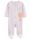 CARTER'S Overal na zips Sleep&Play Lilac Stripe dievča NB/ veľ. 56