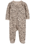 CARTER'S Overal na zips Sleep&Play Khaki Floral dievča 3m/ veľ. 62