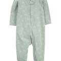 CARTER'S Overal na zips Sleep&Play Green Floral Bee dievča NB/ veľ. 56