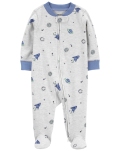 CARTER'S Overal na zips Sleep&Play Gray Planet chlapec NB/ veľ. 56