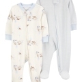 CARTER'S Overal na zips Sleep&Play Blue Dog/Stripe chlapec 2ks NB/ veľ. 56