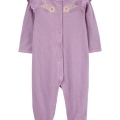 CARTER'S Overal na cvoky Sleep&Play Purple Floral dievča NB/ veľ. 56