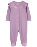 CARTER'S Overal na cvoky Sleep&Play Purple Floral dievča NB/ veľ. 56