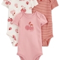 CARTER'S Body krátky rukáv Pink Cherry dievča 3ks 24m/ veľ. 92