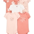 CARTER'S Body krátky rukáv Pink Floral dievča 5ks 9m/ veľ. 74