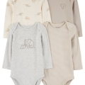 CARTER'S Body dlhý rukáv Gray Elephant neutrál 4ks NB/ veľ. 56