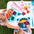 BABYONO Hryzačka edukačná s hrkálkou pomaranč