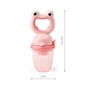 BABYONO Cumlík silikónový na kŕmenie Frog pink 6m+