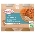 BABYBIO Mrkva a tekvica so pstruhom 2x 200 g