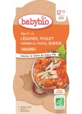 BABYBIO Menu zelenina s kuracím mäsom a quinoa 2x 200 g