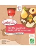 BABYBIO Kapsička jablko, hruška, broskyňa 4x 90 g