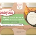 BABYBIO Brassé z kokosového mlieka mango jablko 2x130 g