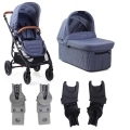 VALCO BABY Kočík kombinovaný Trend 4 Ultra Denim vrátane adaptérov k autosedačke