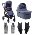 VALCO BABY Kočík kombinovaný Trend 4 Ultra Denim vrátane adaptérov k autosedačke