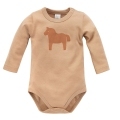 PINOKIO Body dlhý rukáv Wooden Pony z organickej bavlny brown veľ. 80