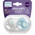 Philips AVENT Cumlík Ultrasoft Premium zvieratko 6-18m chlapec 2 ks+WW Soapberry 60ks