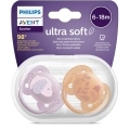 Philips AVENT Cumlík Ultrasoft Premium zvieratko 6-18m dievča 2 ks+WW Soapberry 60ks