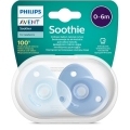 Philips AVENT Cumlík 0-6m Soothie chlapec 2 ks+WW Soapberry 60ks