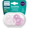 Philips AVENT Cumlík 0-6m Soothie dievča 2 ks+WW Soapberry 60ks