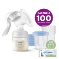 Philips AVENT Odsávačka materského mlieka manuálna + VIA 180 ml 5 ks+WW Soapberry 60ks