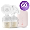 Philips AVENT Odsávačka materského mlieka elektrická DUO SCF397/31+WW Soapberry 60ks