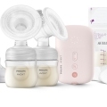 Philips AVENT Odsávačka materského mlieka elektrická DUO SCF397/31+WW Soapberry 60ks