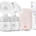 Philips AVENT Odsávačka materského mlieka elektrická DUO SCF397/31+WW Soapberry 60ks