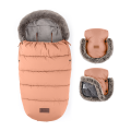 PETITE&MARS Set zimný fusak Comfy 4v1 + rukavice na kočík Furry Pastel Peach